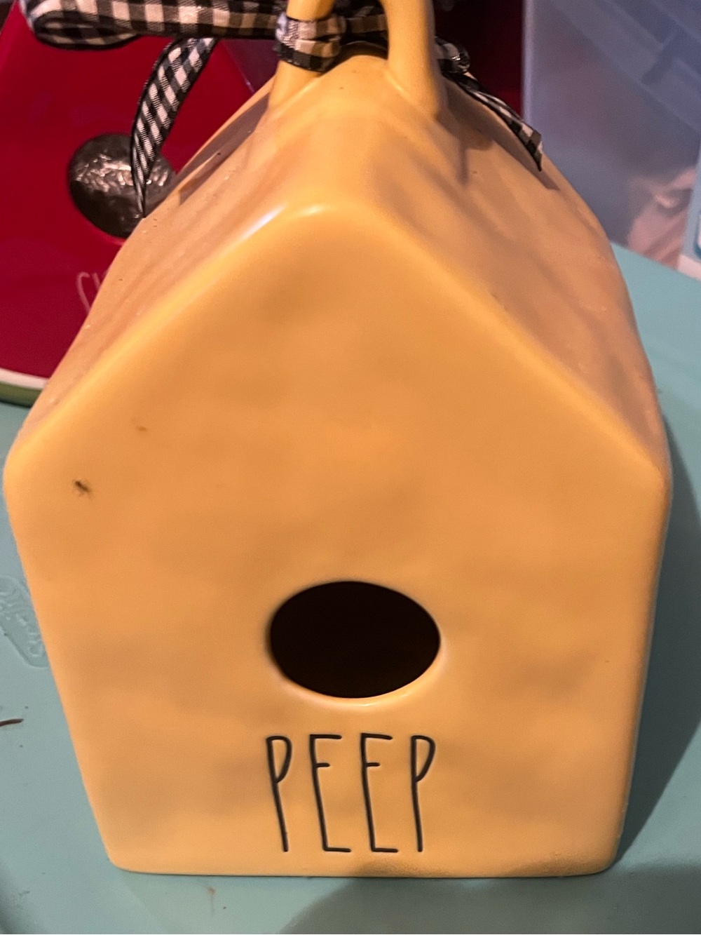 Rae Dunn Yellow Ceramic 'Peep' Small Pet House
